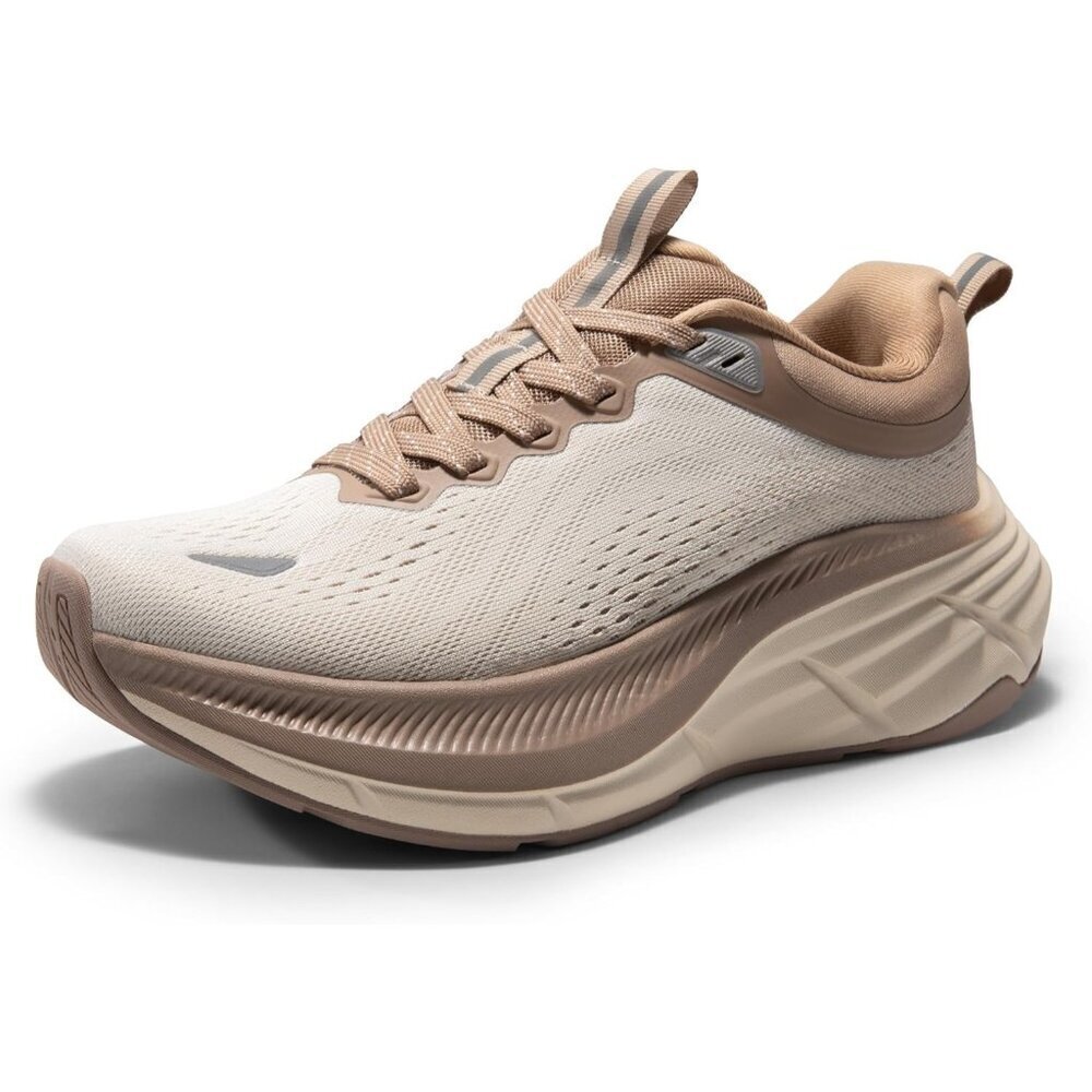 🆕 Women's Khaki Biege Walking Shoes Cushioned Non-Slip Breathable Sneaker